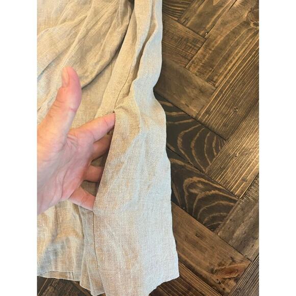 VTG Linen Long Sleeve Tunic Top Women 6 Neutral Lagenlook CottageCore Beach Trip - Picture 7 of 7